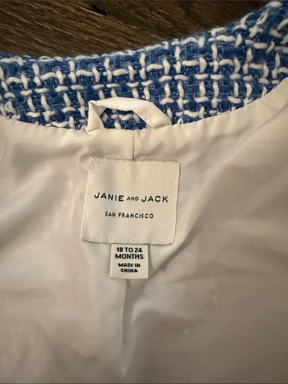 Janie and Jack Blue & White Tweed Jacket and Shorts Set